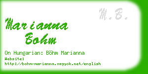 marianna bohm business card